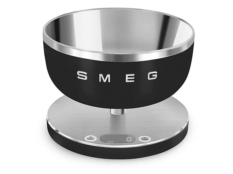 Báscula de cocina electrónica - SMEG KSC01BLMWW, 5 kg, Negro mate