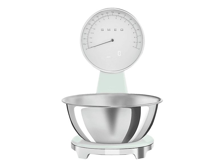 Báscula electrónica de cocina - SMEG  KSF01PGWW, 5 kg, Cromo, Verde