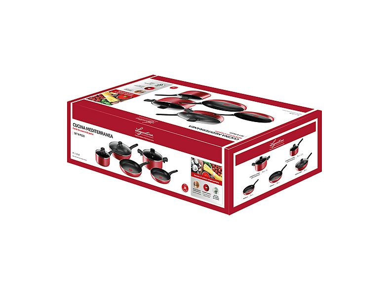 Batería de cocina - KEINEMARKE 010254600008, 5 l, Aluminio, Rojo