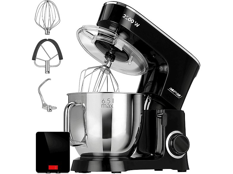 Batidora de repostería - MPM MRK-19B, 2200 W, 6 velocidades, Acero Inoxidable / Negro