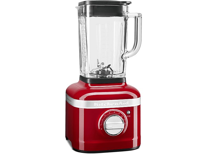 Batidora de vaso - KitchenAid 5KSB4026ECA K400, 1200 W, 1.40 l, Cuchilla de acero inoxidable, 5 Velocidades, Rojo