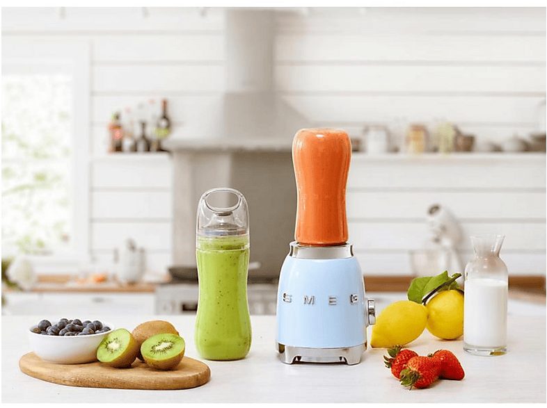 Batidora de vaso - SMEG  PBF01PBEU, 300 W, 600 ml, Azul