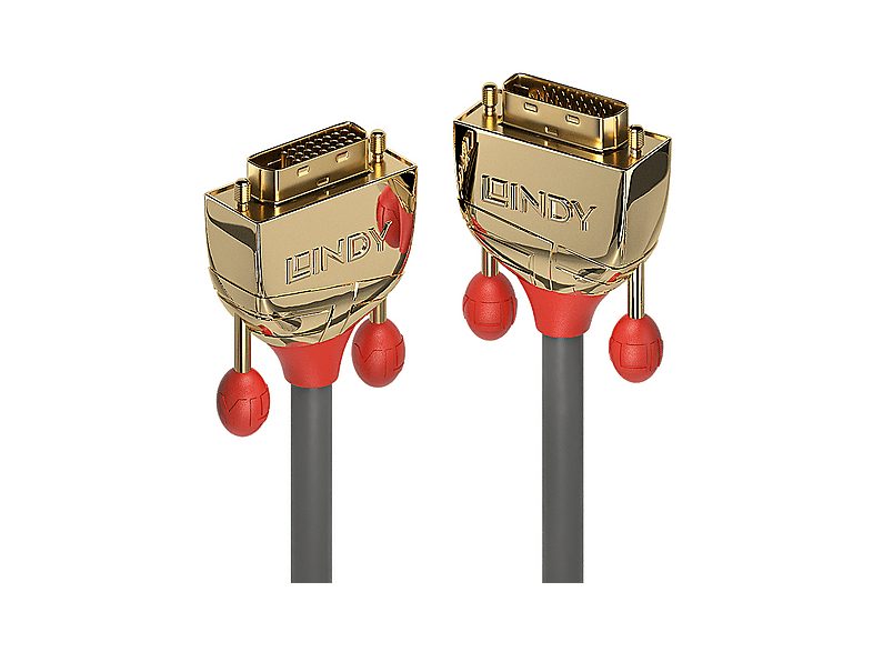 Cable DVI - LINDY 36201, Oro, Gris