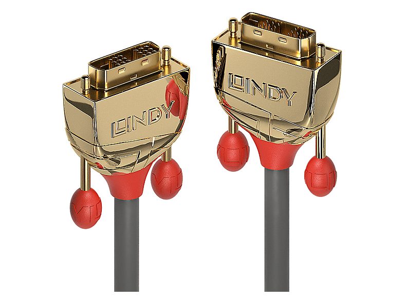 Cable DVI - LINDY 36217, Oro, Gris