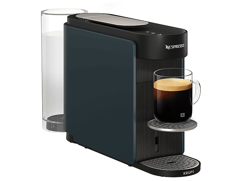 Cafetera de cápsulas - Krups Vertuo Up XN9404, 7 tamaños de taza, Nespresso Smart, Apagado automático, 1.4 L, 1100 W, Tecnología Centrifusion™, Azul