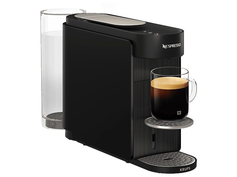 Cafetera de cápsulas - Krups Vertuo Up XN9408, 7 tamaños de taza, Nespresso Smart, Apagado automático, 1.4 L, 1100 W, Tecnología Centrifusion™, Negro