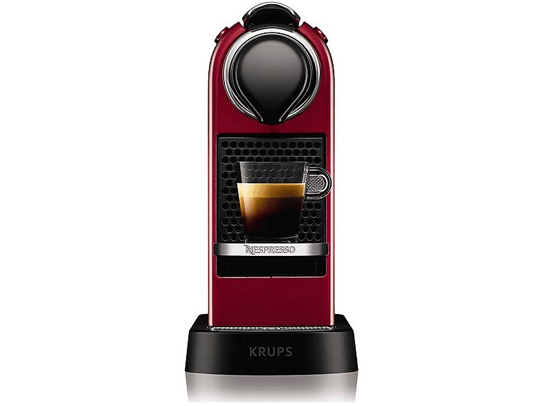 Cafetera de cápsulas - Nespresso Krups XN 7405 PR4 CITIZ ROJA, 19 bares