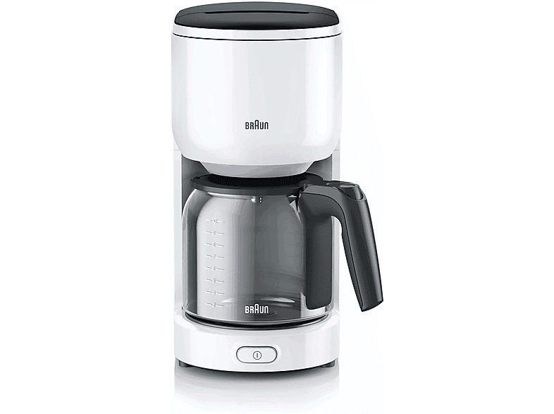 Cafetera de goteo - BRAUN 304605909, 1000 W, 1,25 l, 10 tazas, Blanco