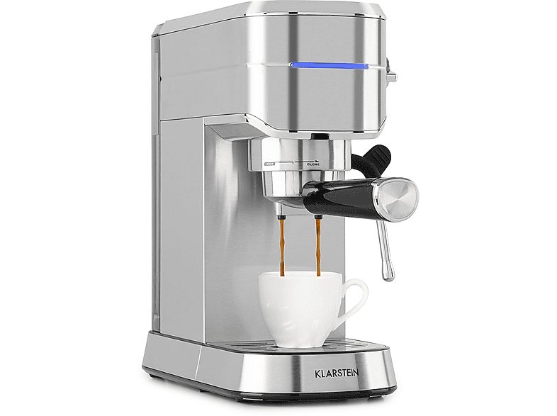 Cafetera de goteo - KLARSTEIN Futura Espressomaker, 1450 W, Plata Metálica