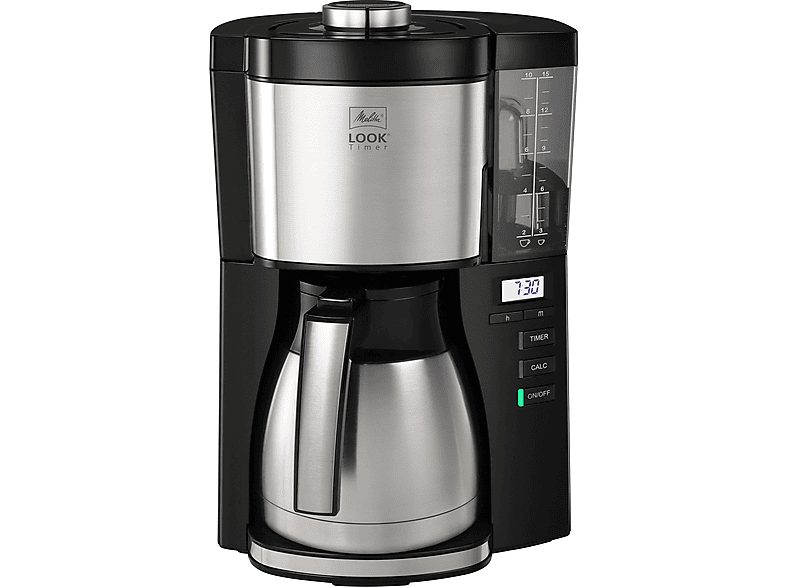 Cafetera de goteo - MELITTA 1025-18, 1000 W, 1,25 l, 10 tazas, Negro