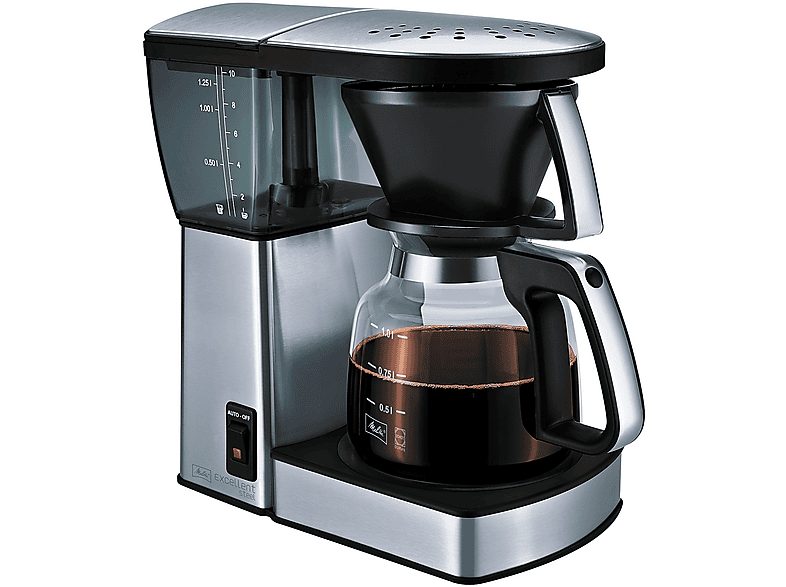 Cafetera de goteo - MELITTA Excellent 4.0, 1455 W, 10 tazas, Negro, Acero inoxidable