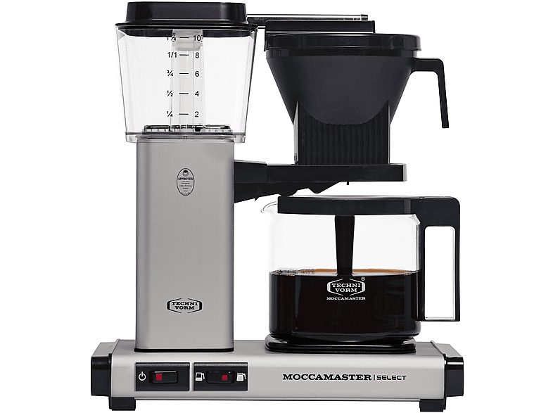 Cafetera de goteo - MOCCAMASTER KBG 741, 1520 W, 1250 ml, 10 tazas, Negro, Acero inoxidable