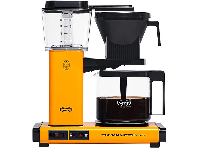 Cafetera de goteo - MOCCAMASTER KBG Select Yellow Pepper, 1520 W, 1250 ml, 10 tazas, Negro, Amarillo
