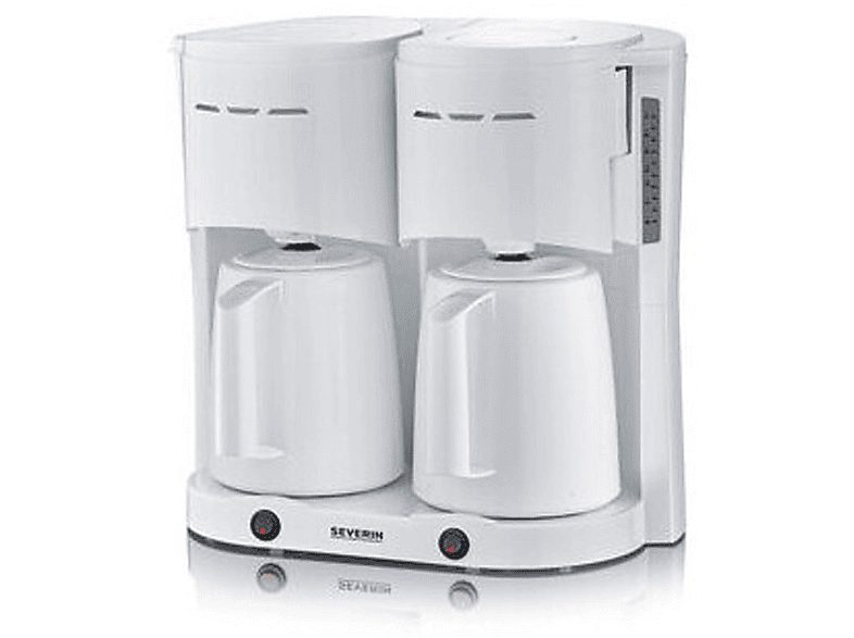 Cafetera de goteo - SEVERIN KA 9314, 1000 W, 16 tazas, Blanco