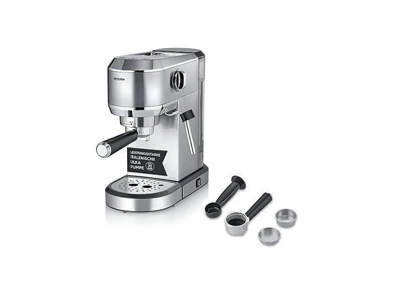 Cafetera espresso - SEVERIN KA 5997, 20 bar, 1,350 W, 10 tazas, Gris