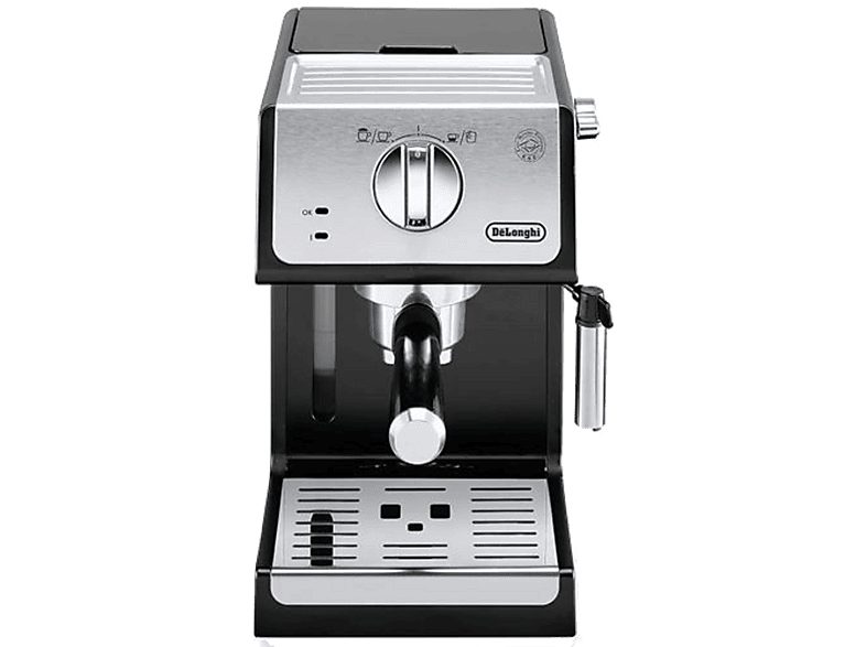 Cafetera express - DE LONGHI ECP33.21.BK, 15 bar, 1100 W, 2 tazas, Plateado