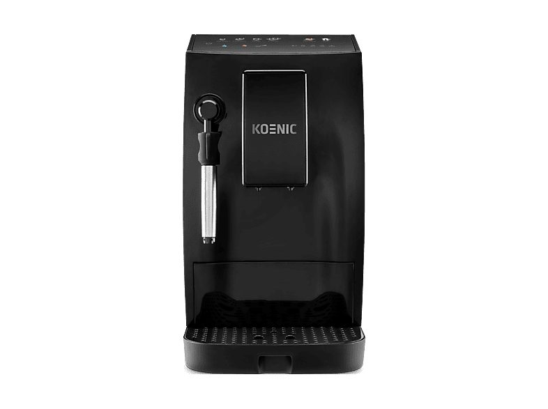 Cafetera superautomática - KOENIC KFAC 2016025 ES, 20  bar, 1.6 l, 2 tazas, Panel táctil, Molinillo cónico con 5 ajustes, Negro