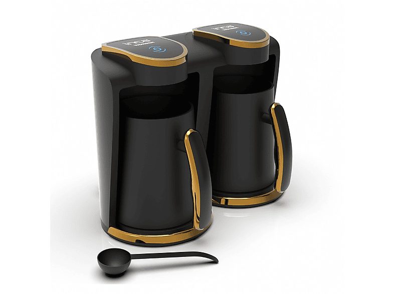Cafetera turca - INCA IKM-02, Acrilonitrilo butadieno estireno (ABS), Acero inoxidable, Negro, Oro