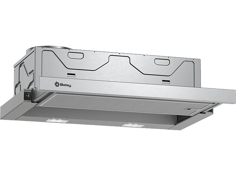 Campana convencional - Balay 243107, 3 velocidades, 389 m³/h, 598 mm, Gris