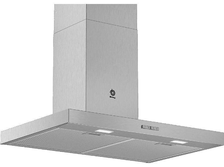 Campana decorativa - Balay 3BC076MX, Decorativa, 590 m3/h, 3 velocidades, 75 cm, Inox