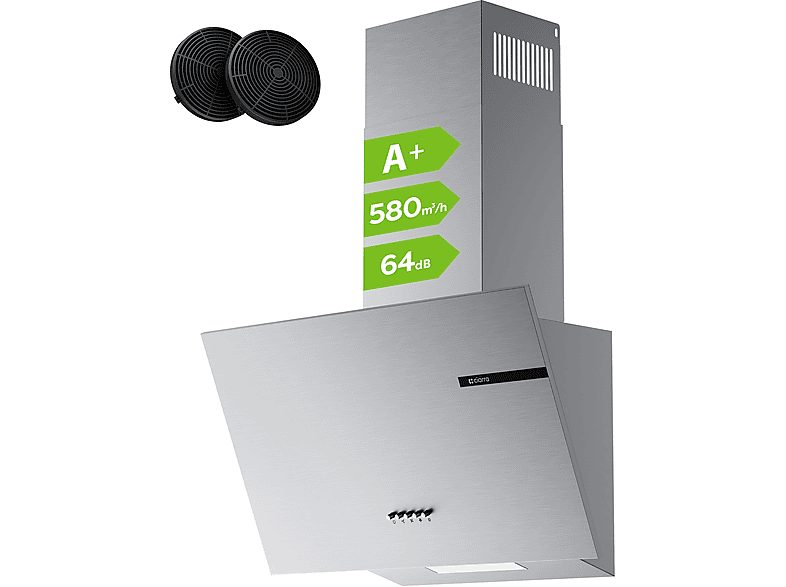 Campana Decorativa - CIARRA VM6765AS, 3 velocidades, 580 m³/h, 595 mm, plata