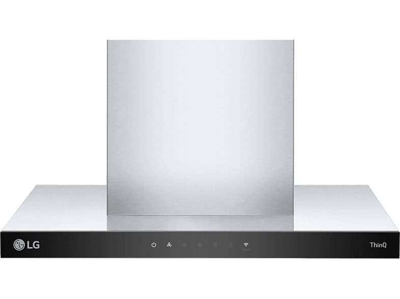 Campana decorativa - LG HCEZ2426S, 3 velocidades, 800 m³/h, 59.8 cm, ThinQ™, Acero inoxidable