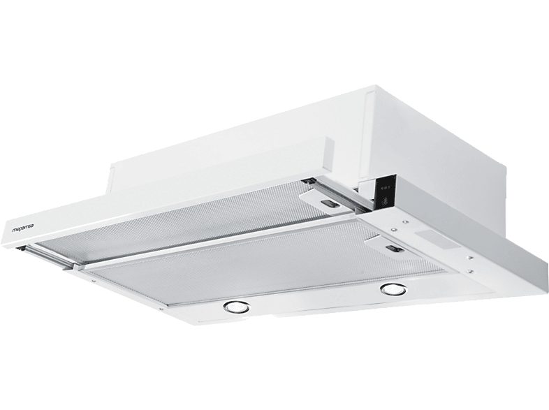 Campana telescópica - Mepamsa Superline Glass 60, 2 Niveles de Ventilación, 380m³/h, 60 cm Ancho, Blanco