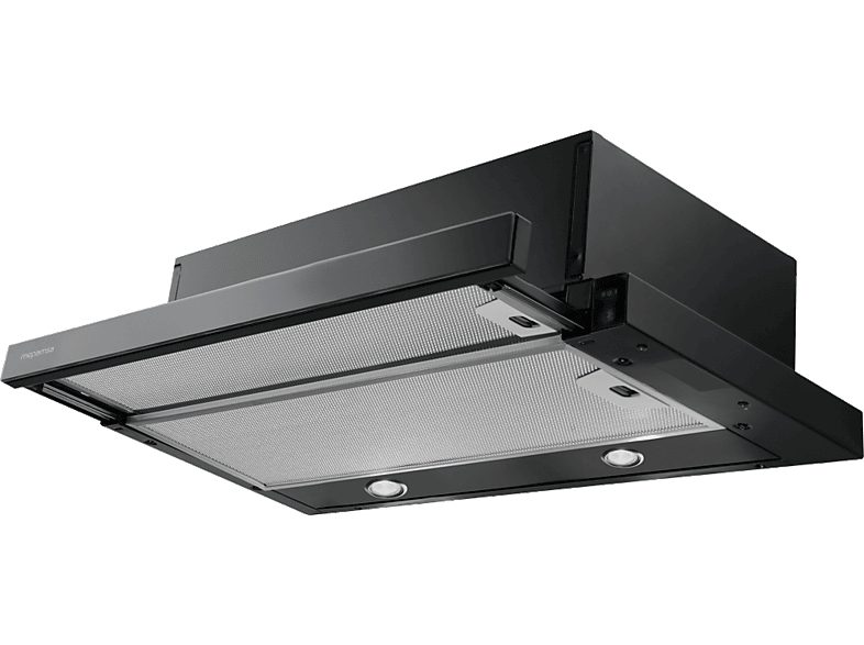 Campana telescópica - Mepamsa Superline Glass 60, 2 Niveles de Ventilación, 380m³/h, 60 cm Ancho, Negro