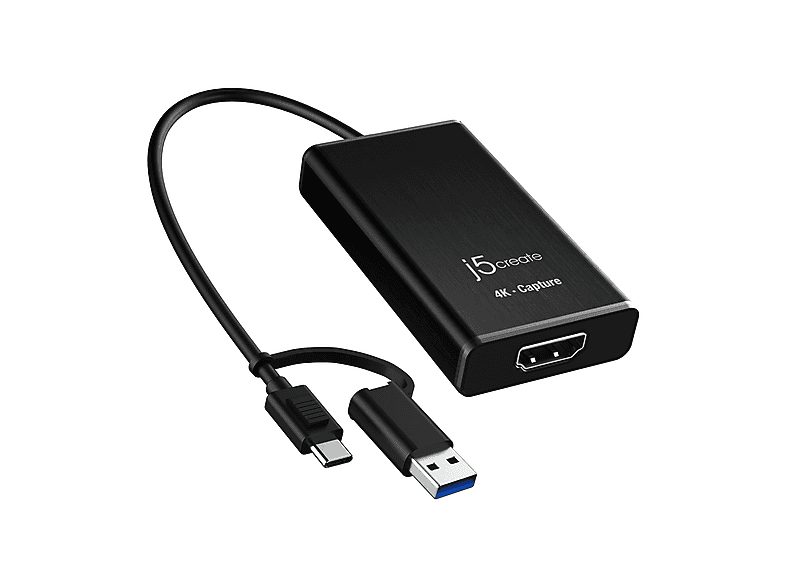 Capturadora de vídeo  - JVA11-N Adaptador de captura HDMI de 4K J5CREATE, Negro