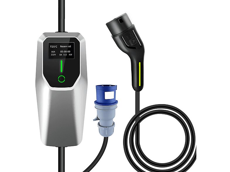 Cargador vehículo eléctrico - JUNSUN 5M Tipo 2 de 7.2KW 8A-32A, Black