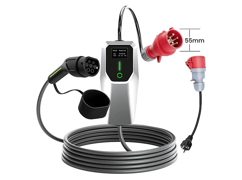 Cargador vehículo eléctrico - SMORGR 11Kw, Tipo 2 de Carga, Black