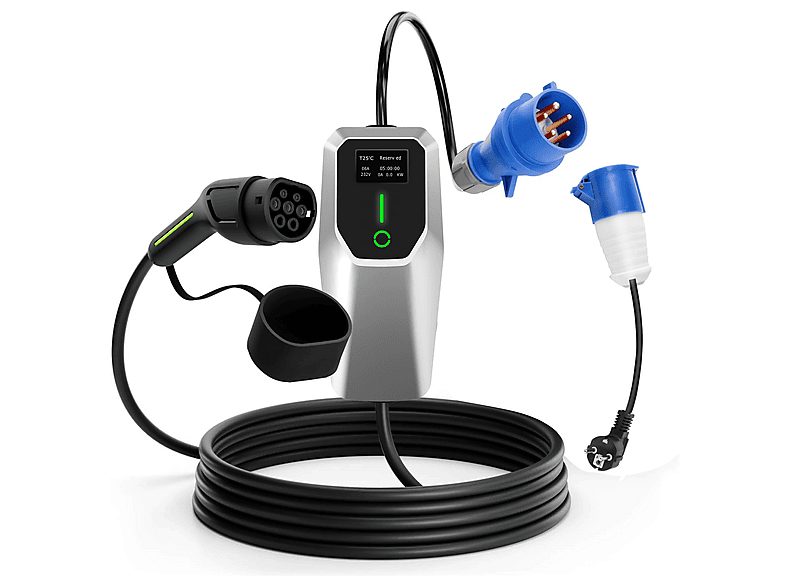 Cargador vehículo eléctrico - SMORGR 5M 7.36KW, Tipo 2 6A - 32A, Black