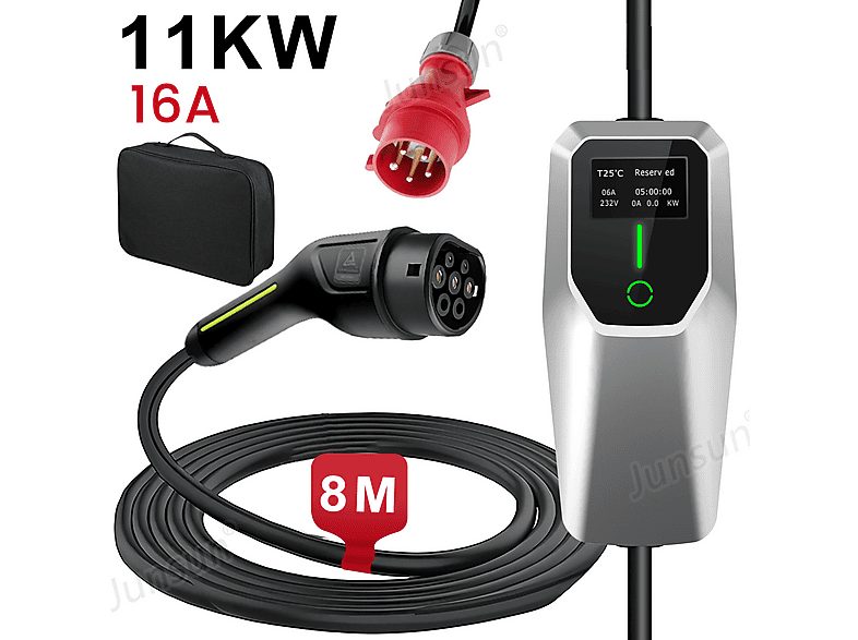 Cargadores vehículos eléctricos - AWESAFE 16A 11KW, Black