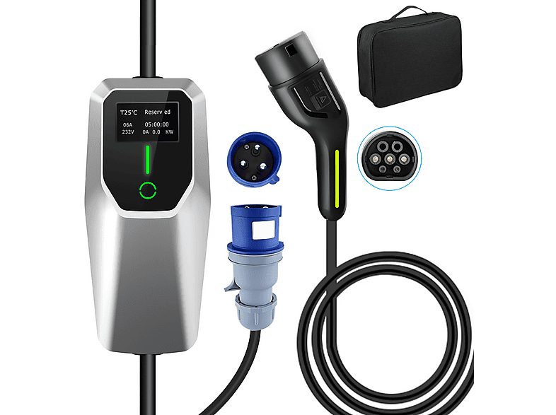 Cargadores vehículos eléctricos - CESTOVET 7KW 32A 1 fase EU EV Wallbox 5M, 7 kW, 230 V, Blanco