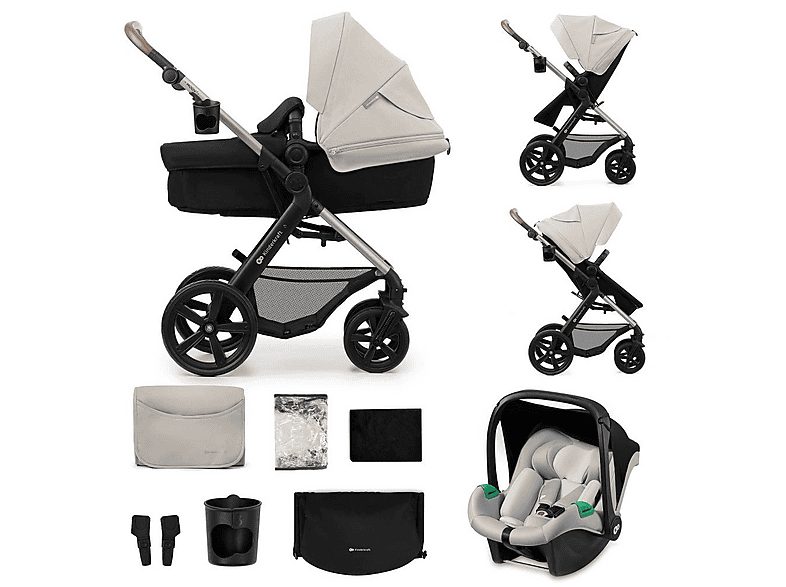 Carrito de bebé  - Trio convertible MOOV 2 hasta 22 kg KINDERKRAFT, Moonlight grey