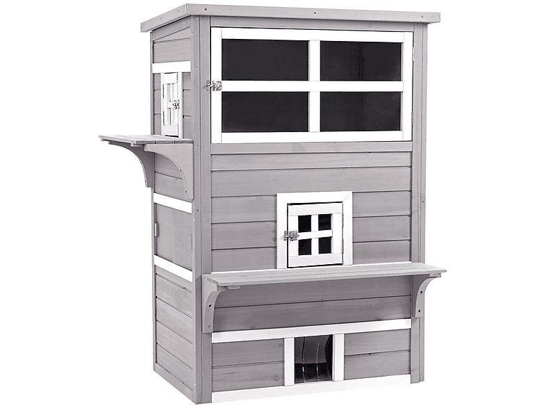 Caseta para gatos - PAWHUT D30-505GY, para Gato, Gris