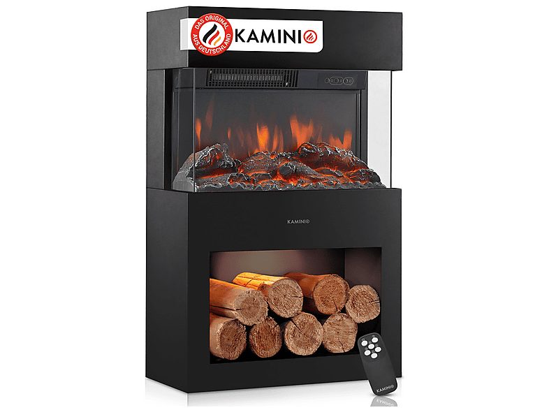 Chimenea eléctrica - KAMINIO HENRI, 1800 W , Negro