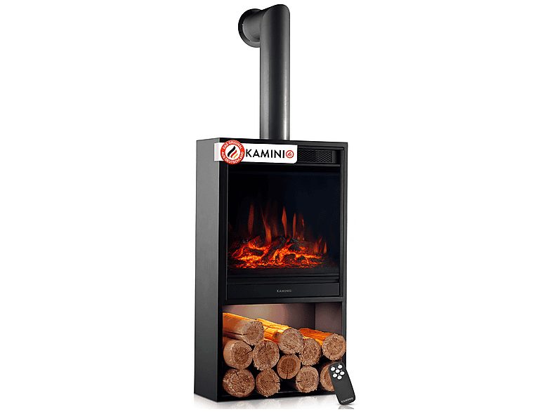 Chimenea eléctrica - KAMINIO HUGO Pipe, 1800 W , Negro