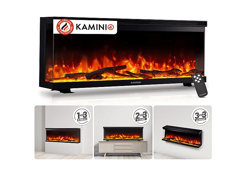 Chimenea eléctrica - KAMINIO LEA 42, 1800 W , Negro