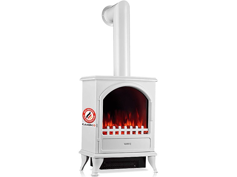 Chimenea eléctrica - KAMINIO LENI Pipe, 1800 W , Blanco