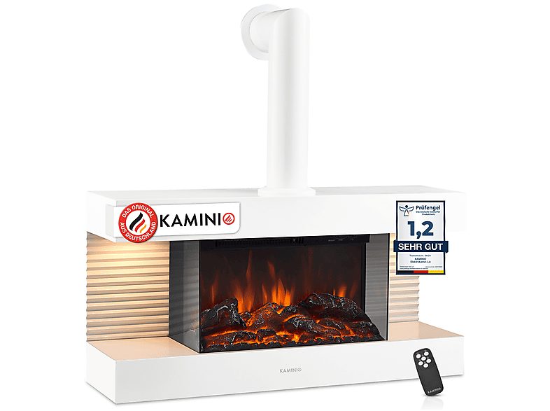 Chimenea eléctrica - KAMINIO LIZ Pipe, 1800 W , Blanco