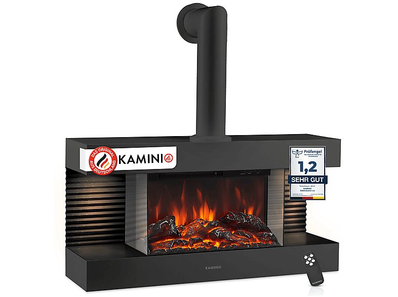 Chimenea eléctrica - KAMINIO LIZ Pipe, 1800 W , Negro