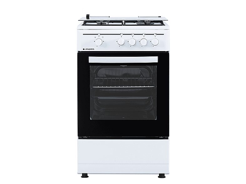 Cocina de gas  - AKG4501 ASPES, 4 zonas, 1 l, 50 cm, Blanco