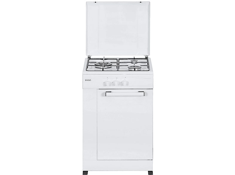 Cocina de gas  - SKG3500PB SVAN, 3 zonas, 50 l, 50 cm, Blanco