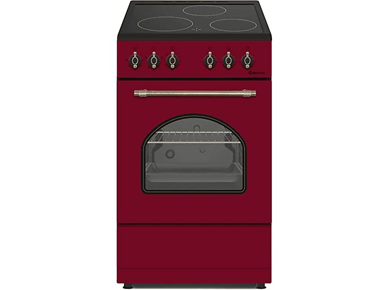 Cocina Eléctrica  - 50X50VTCR SOLTHERMIC, ES zonas, 58 cm, Rojo