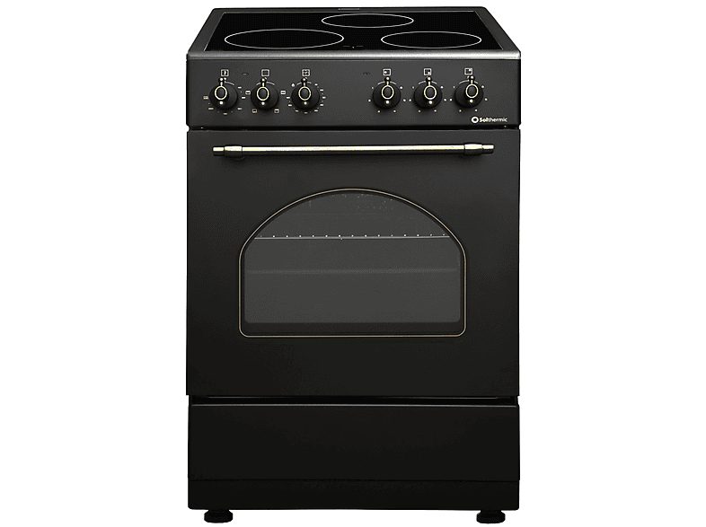 Cocina eléctrica  - VTC NEGRA RÚSTICA 50X50 SOLTHERMIC, 85 mm, Negro