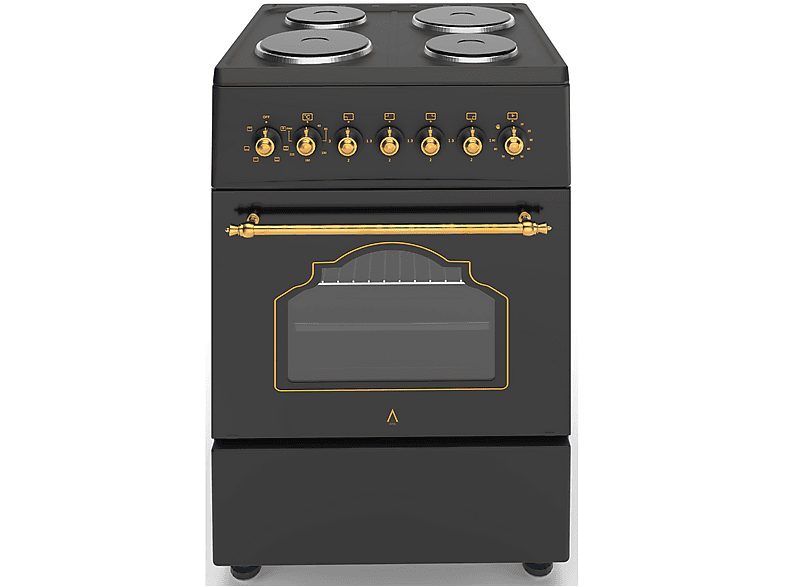 Cocina eléctrica  - VULCANO GOLD-60E ALPHA, 57 cm, Negro