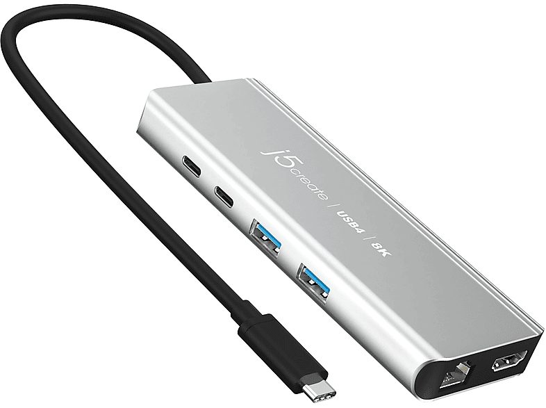 Concentrador de múltiples puertos USB4 de 8K  - JCD403-N J5CREATE, Gris Metalizado