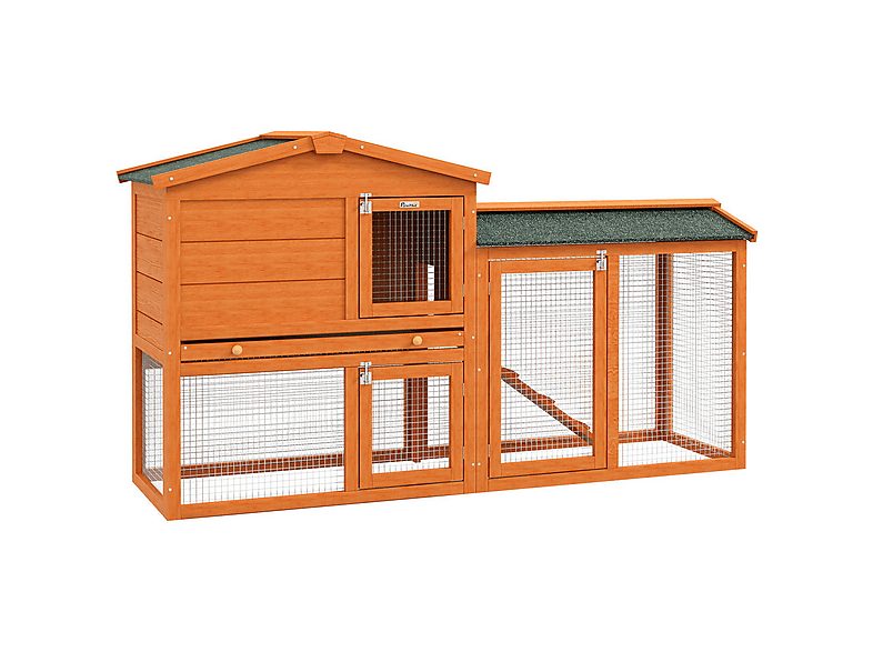 Conejera de Exterior - PAWHUT D51-012V01OG, para Mascota pequeña, Naranja