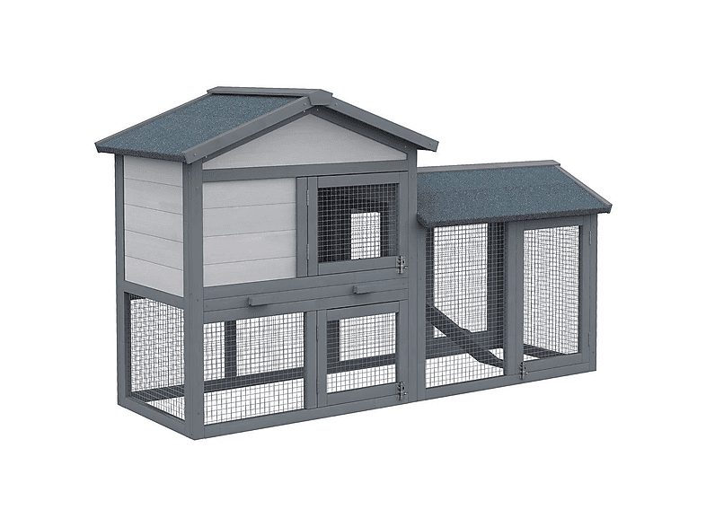 Conejera de Exterior - PAWHUT D51-101, para Mascota pequeña, Gris